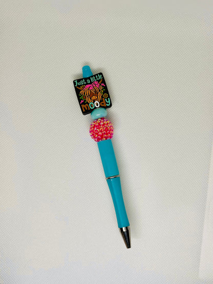 Beaded Highland Cow Just a Little Moody Ink Pen | Teacher Gift | Nurse Gift | Stocking Stuffer | Gifts for Her | Gifts for Him