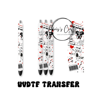 UVDTF Pen Wrap Dogs, Ready to apply, Permanent Waterproof Adhesive