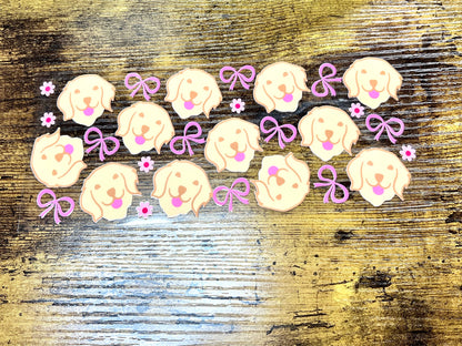 UVDTF Wrap Golden Retriever Coquette Bows for 16oz Can Glass Mug Tumbler, Mug, Ready to Apply, Permanent Waterproof Adhesive