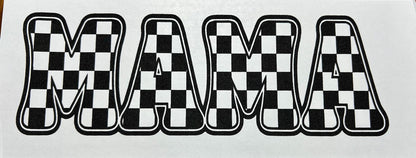Screen Print Transfer Retro Mama Checkered Single Color | Ready to Press | Screen Print Transfer | Black Ink Screen Print Transfer
