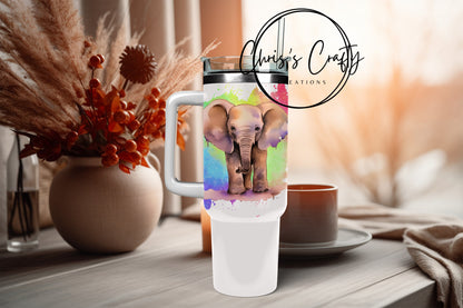 UVDTF Wrap Elephant Floral Exclusive for 16oz Can Glass Mug Tumbler, Ready to Apply, Permanent Waterproof Adhesive, Add on a cup