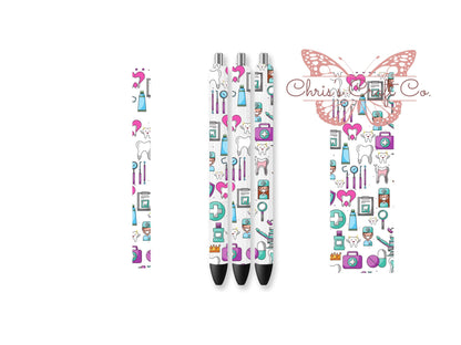UVDTF Pen Wrap Dental, Dentist Wrap, Ready to Apply, Permanent Waterproof Adhesive, Bundle and Save