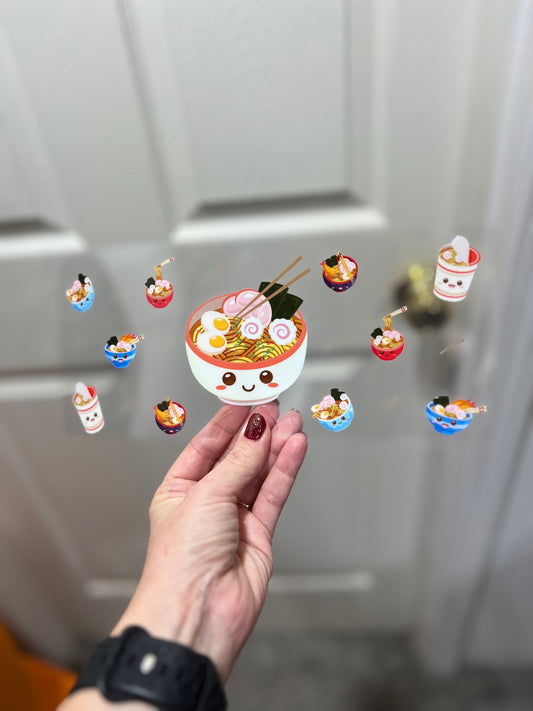 UVDTF Wrap Cute Ramen Noodle Bowls for 16oz Can Glass Mug Tumbler, Ready to apply, Permanent Waterproof Adhesive