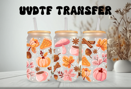 UVDTF Wrap In My Cozy Fall 16 oz Can Glass, Mug, Tumbler, Ready to Apply, Permanent Waterproof Adhesive