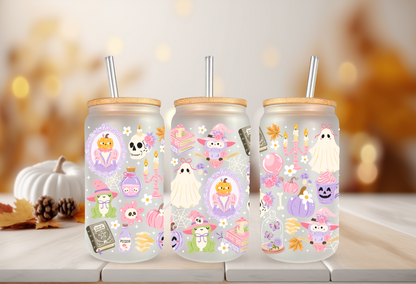 UVDTF Wrap Spooky Witch Halloween 16oz Can Glass, Mug, Tumbler, Halloween, Ready to apply, Permanent Waterproof Adhesive