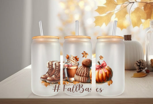 Fall Cup Wrap – Permanent Adhesive 16oz Tumbler Wrap for Glass Mugs