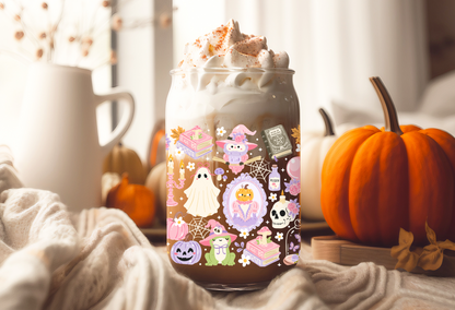 UVDTF Wrap Spooky Witch Halloween 16oz Can Glass, Mug, Tumbler, Halloween, Ready to apply, Permanent Waterproof Adhesive