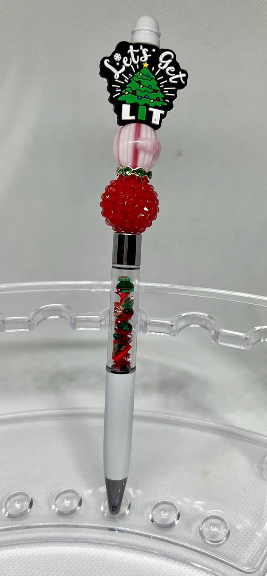 Beaded Pen Shaker Let’s Get Lit Ink Pen, Christmas Pen, Nurse Gifts, Teacher Gifts, Graduation Gifts, Gifts for Her, Retractable Pen