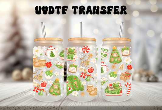 Cozy Christmas UV DTF Wrap Holiday Sweaters, Cocoa, Ornaments Cookies