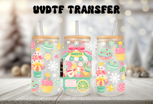 Holiday Sweets Cart UVDTF Cup Wrap – Christmas Candy, Gingerbread, Cotton Candy