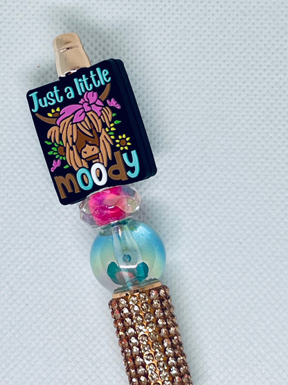 Beaded Pen Highland Cow Just a Little Moody