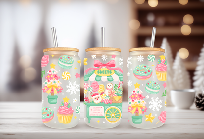 Holiday Sweets Cart UVDTF Cup Wrap – Christmas Candy, Gingerbread, Cotton Candy