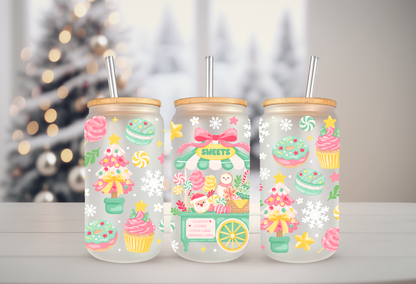 Holiday Sweets Cart UVDTF Cup Wrap – Christmas Candy, Gingerbread, Cotton Candy