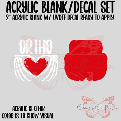 Ortho Acrylic Blank UVDTF Decal Set, Orthopedic Badge, Diy Badge Reels, UVDTF sticker, Unfinished Badge Reel, Badge Reel Blanks