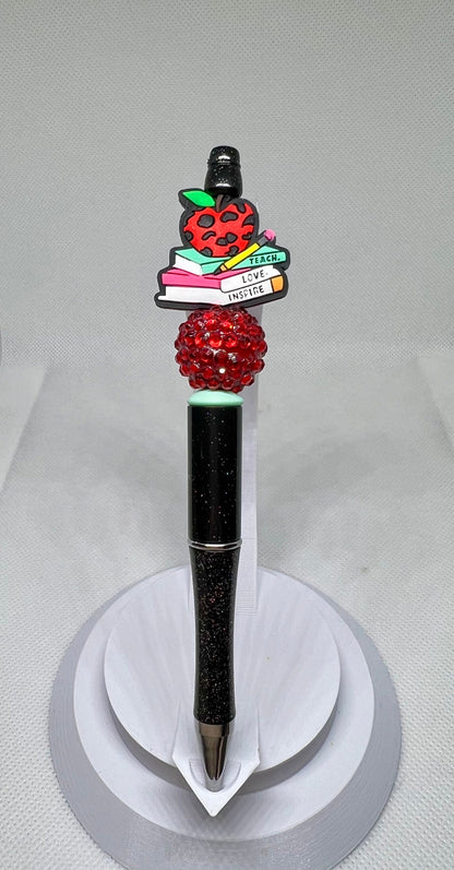 Beaded Pens, Teach Love Inspire Books , Fun Pens Acrylic  Beads, Beaded Pen, Retractable Ink Pen, Gifts