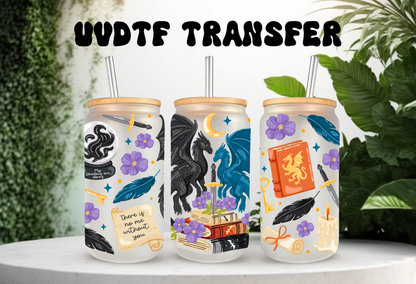 Fantasy Dragon UV DTF Cup Wrap – “My Shadows Are Yours” | Magic, Romance, Gothic