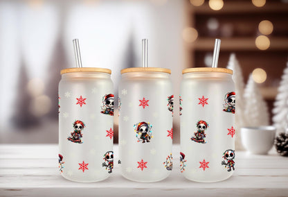 UVDTF Wrap Christmas Skeleton Lights Snowflake for 16oz Can Glass Mug Tumbler, Skeleton Wrap, Ready to apply,  Permanent Waterproof Adhesive