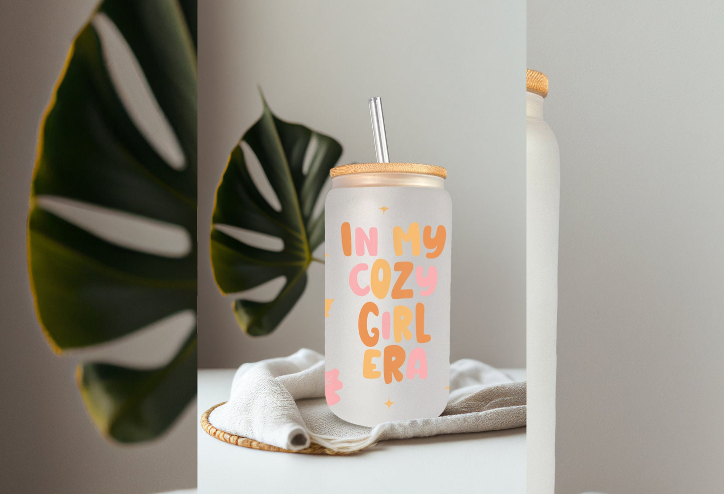 UVDTF Wrap In My Cozy Fall 16 oz Can Glass, Mug, Tumbler, Ready to Apply, Permanent Waterproof Adhesive