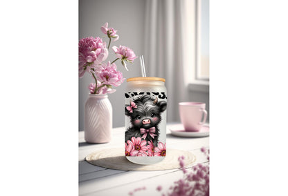 UVDTF Wrap Highland Cow Daisy Leopard Print 16oz Can Glass Mug Tumbler Wrap, Geese Wrap, Ready to apply, Permanent Adhesive
