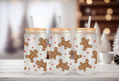 UVDTF Wrap Gingerbread Cookie for 16oz Can Glass, Mug, or  Tumbler, Ready to Apply, Permanent Waterproof Adhesive