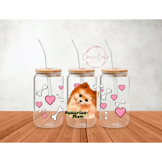 Dog Mom Can Wrap - 16oz Can Wrap With Waterproof Permanent Adhesive for Glass Mugs