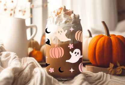 UVDTF Wrap Ghost Pumpkin Witch Hat Halloween 16 oz Can Glass, Mug, 40 oz  Wrap, Ready to apply, Permanent Waterproof Adhesive