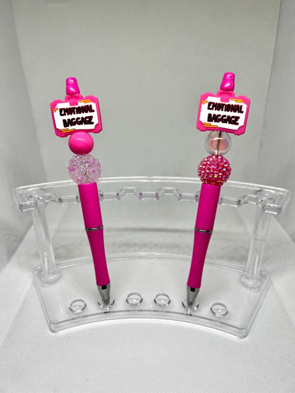 Beaded Pen Emotional Baggage, Sarcastic Pen, Fun Pens Acrylic Beads, Custom Pen, Retractable Ink Pen, Graduation