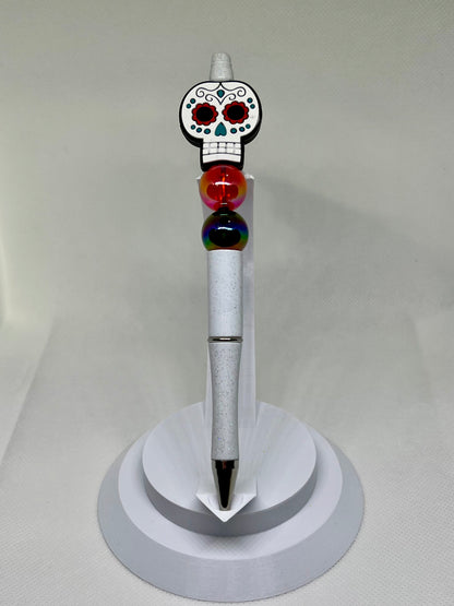 Beaded Sugar Skull Pen Beaded Pen, Sarcastic Pen, Fun Pens Acrylic Beads, Custom Pen, Retractable Ink Pen, Gifts, Graduation