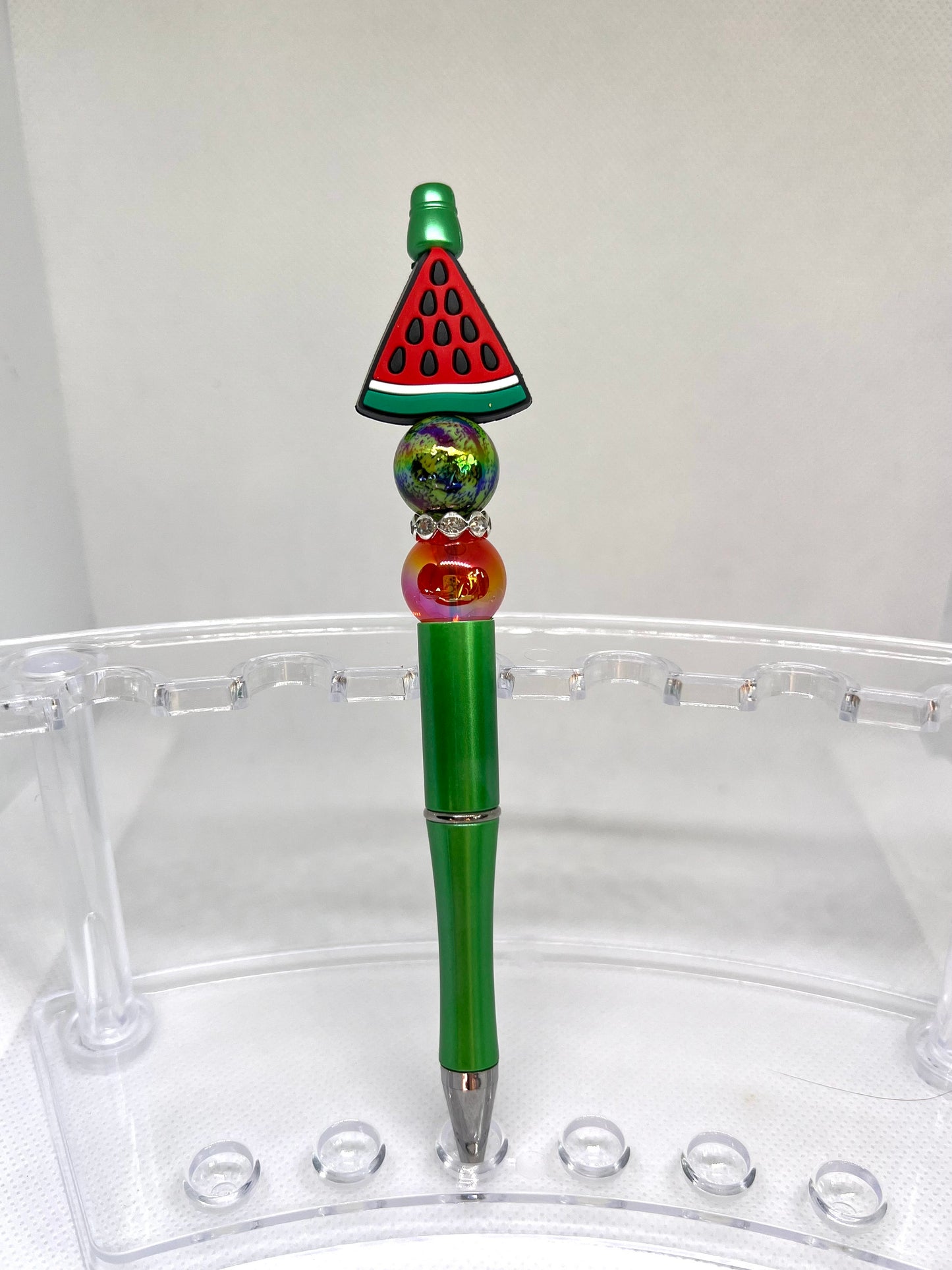 Watermelon Slices Seeds Beaded Pen, Fun Pens Acrylic Beads, Custom Pen, Retractable Ink Pen, Gifts for her, Gifts for Teacher,