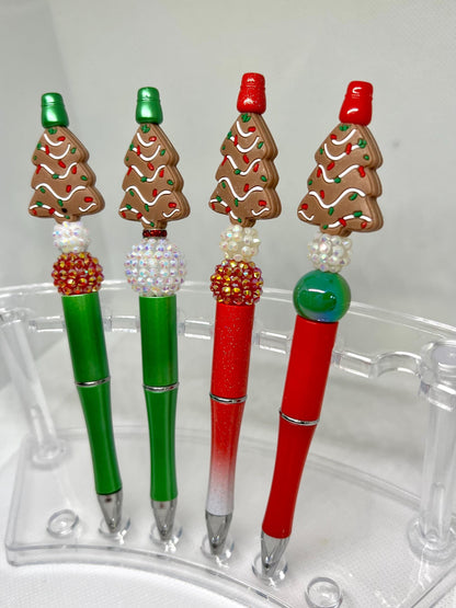 Beaded Pen Christmas Tree Cakes Ink Pen, Christmas Cake Pen, Nurse Gifts, Teacher Gifts, Graduation Gifts, Gifts for Her, Retractable Pen