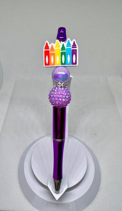 Beaded Pens, Teacher Crayons, Fun Pens Acrylic  Beads, Beaded Pen, Retractable Ink Pen, Gifts