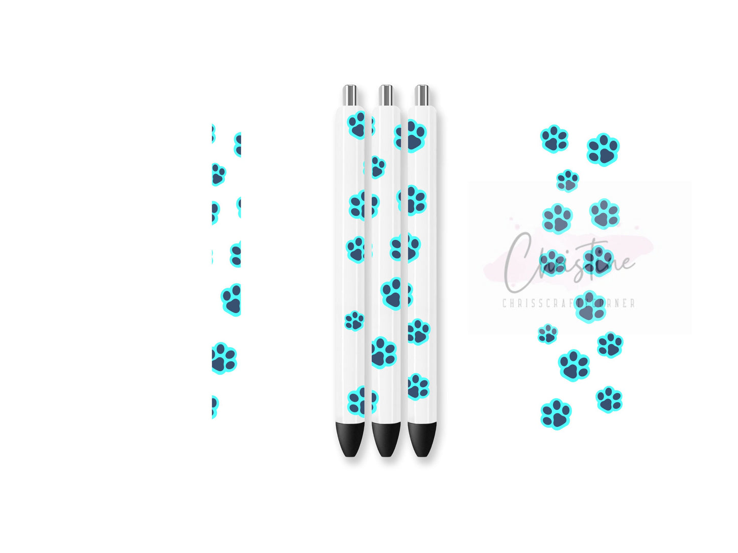 UVDTF Pen Wrap Pet Cat Dog Paws, Ready to apply, Permanent Waterproof Adhesive