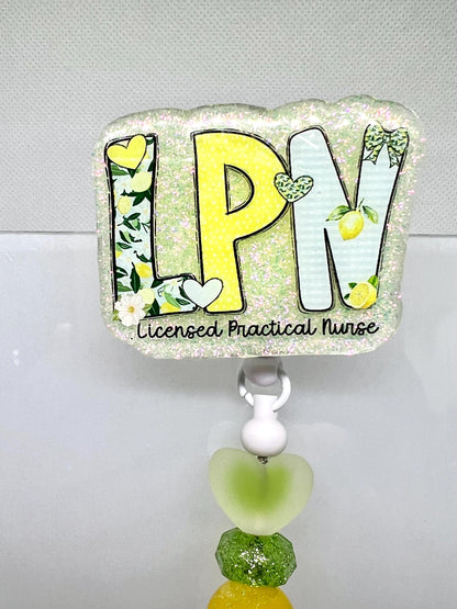 Acrylic Blank LPN Lemons UVDTF Decal Set,  Nurse Badge, Diy Badge Reels, UVDTF sticker, Unfinished Badge Reel, Badge Reel Blanks