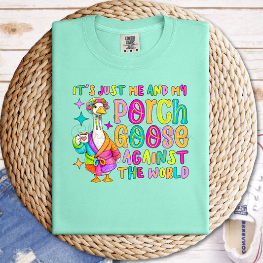 Porch Goose Against The World DTF Transfer - Ready to Press Retro Groovy Decal