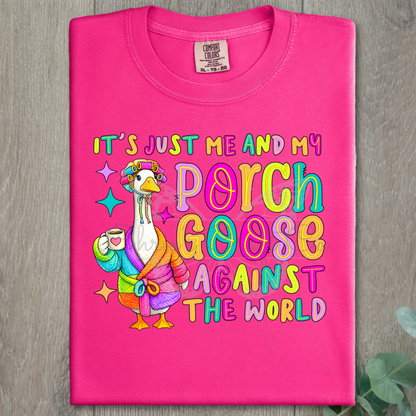 Porch Goose Against The World DTF Transfer - Ready to Press Retro Groovy Decal