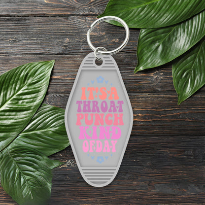 UVDTF Decal Motel It’s A Throat Punch Kind of Day , Funny Decal, Ready to Apply, Permanent  Adhesive,Single/Set of 5 Keychain Decals