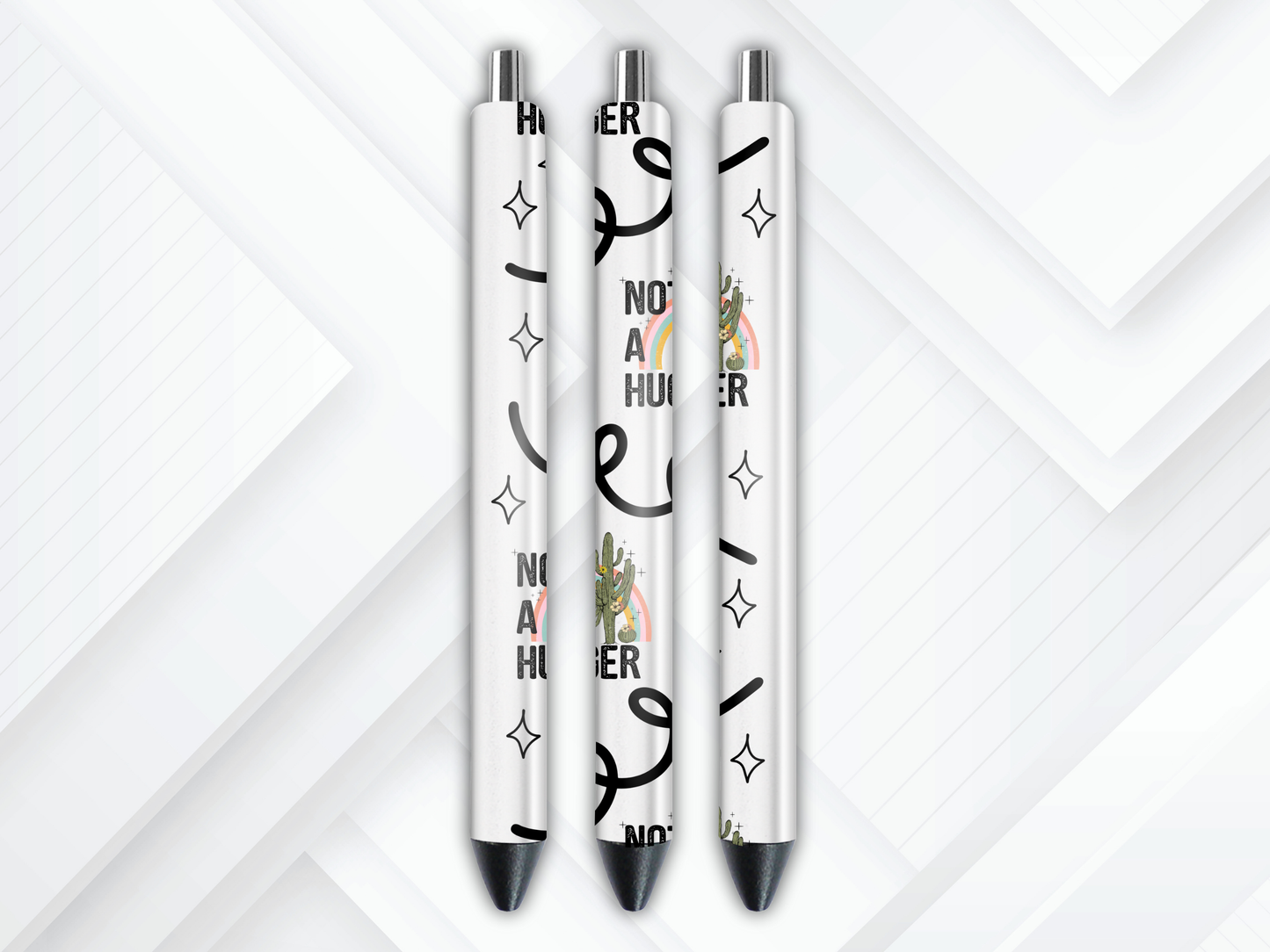Not a Hugger Funny Sarcastic UVDTF Pen Wrap: Permanent Adhesive Waterproof