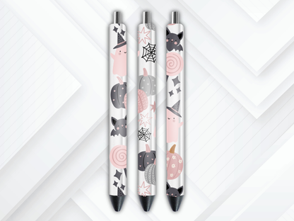 UVDTF Pen Wrap Pink Ghost, Halloween Pen Wrap, Permanent Adhesive Waterproof, Ready to apply