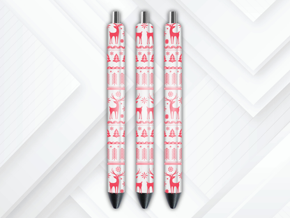 UVDTF Pen Wrap Deer Snowflake, Christmas Design, Ready to Apply, Permanent Waterproof Adhesive