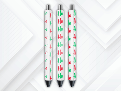 UVDTF Pen Wrap Ho Ho Ho, Christmas Design, Ready to Apply, Permanent Waterproof Adhesive