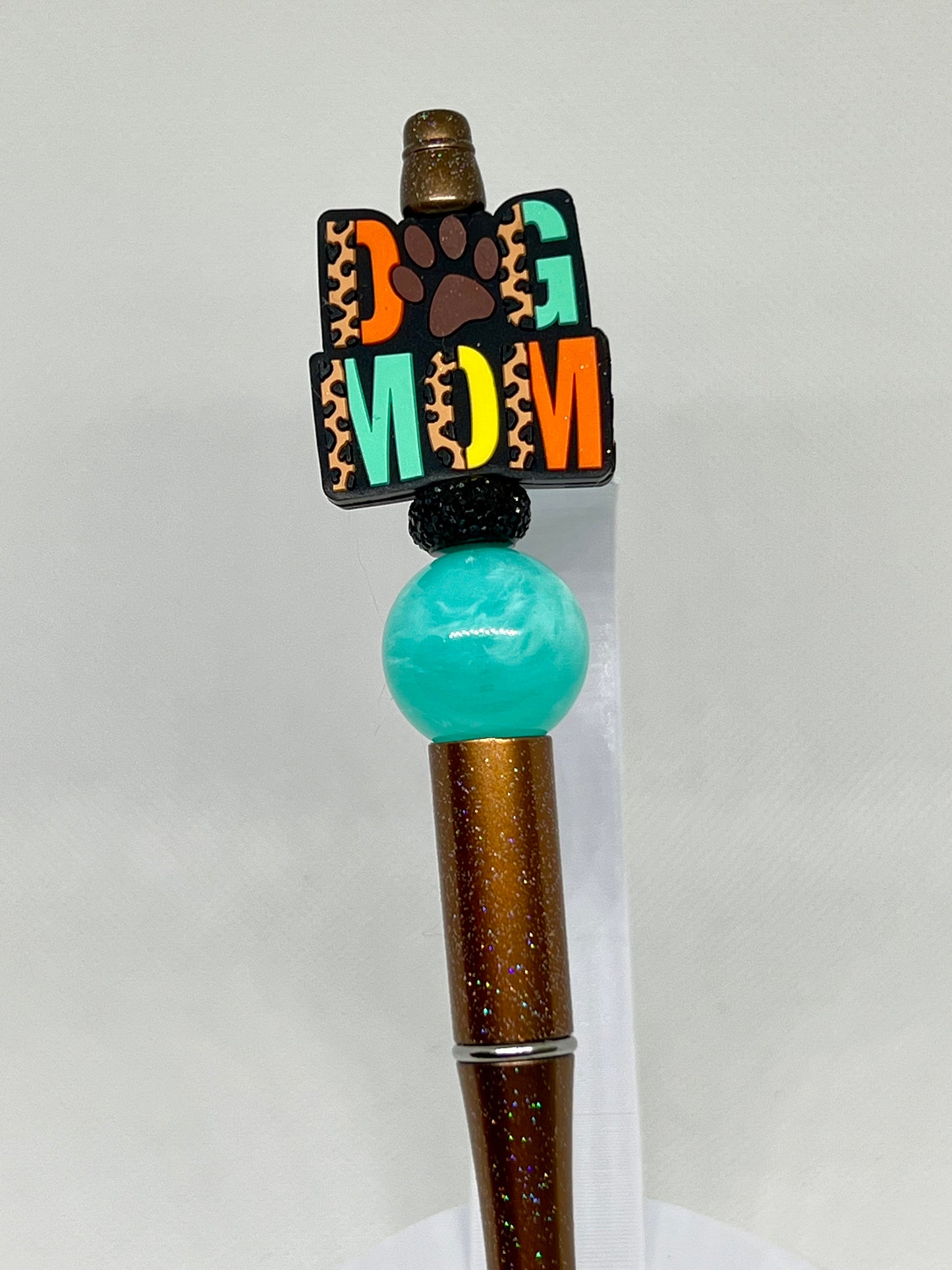 Beaded Pen Dog Mom Leopard, Sarcastic Pen, Fun Pens Acrylic Beads, Custom Pen, Retractable Ink Pen, Gifts, Graduation