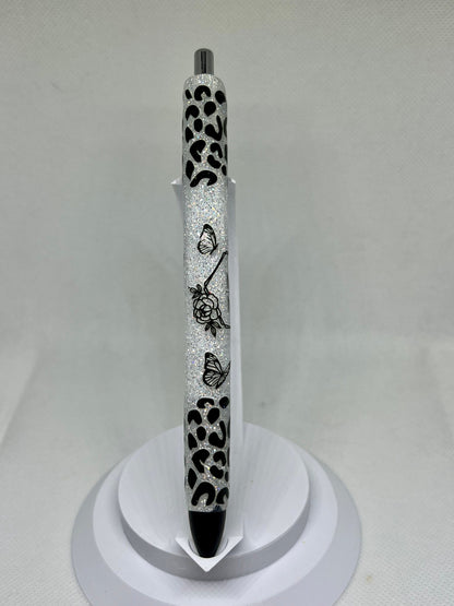 Leopard Mama White Glitter Pen, UV Resin Pens, Mom Gifts, Nurse Gift, Teacher Gift, Gift ideas