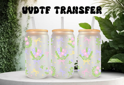 UVDTF Wrap Spring Flower Bow Bouquet