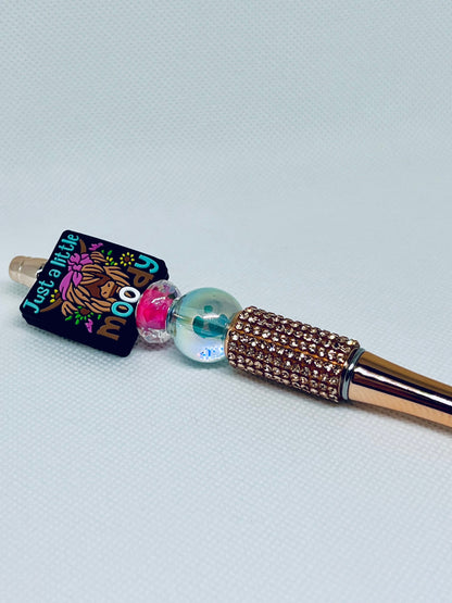 Beaded Pen Highland Cow Just a Little Moody