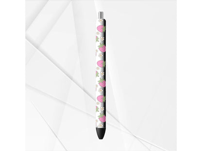 UVDTF PEn Wrap Strawberry Flower, Pink Strawberries, Ink Joy Pen, Ready to Apply, Permanent Waterproof Adhesive
