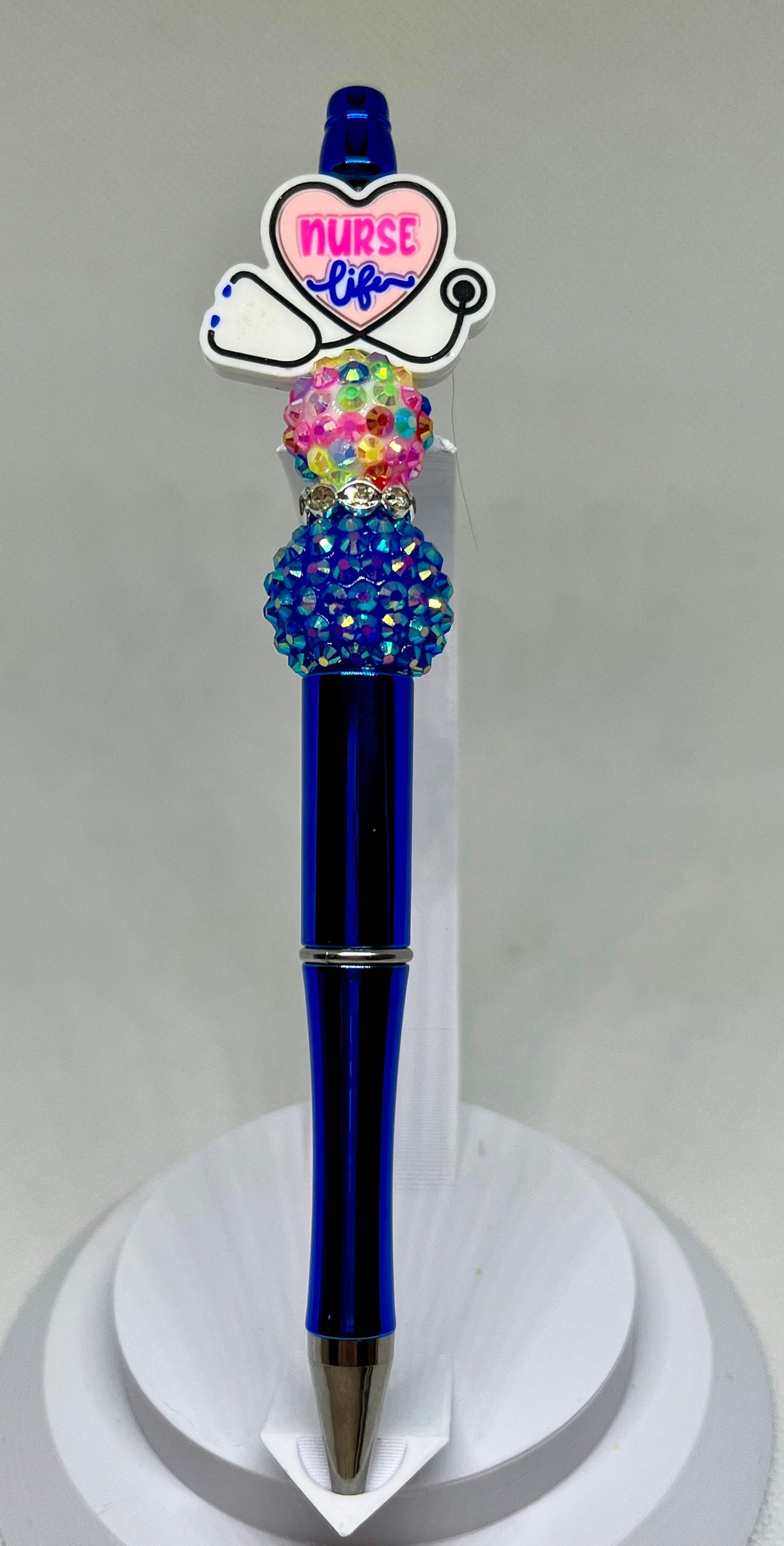 Beaded Pens, Nurse Life Fun Pens Acrylic Rhinestone Beads, Beaded Pen, Retractable Ink Pen, Gifts
