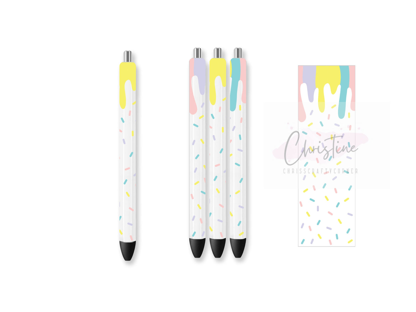 UVDTF Pen Wrap Bunny Sprinkle Sunglass, Easter Wrap, Ready to Apply, Permanent Waterproof Adhesive