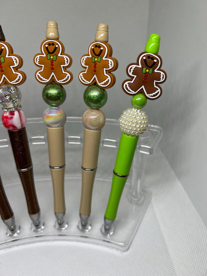 Beaded Pen Gingerbread Man Ink Pen, Christmas Pen, Nurse Gifts, Teacher Gifts, Graduation Gifts, Gifts for Her, Retractable Pen