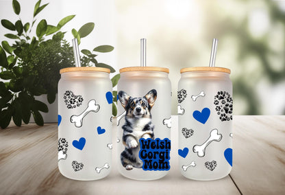 UVDTF Wrap Corgi Mom for 16oz Can Glass Mug Tumbler,  Ready to Apply, Permanent Waterproof Adhesive