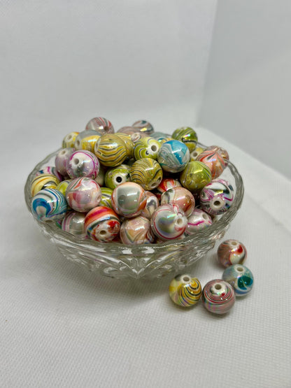Acrylic Beads 16mm Marble Swirl Beads, Acrylic Gumball Beads in Bulk, 16mm Beads, 16mm Bubble Gum Beads, DIY ideas